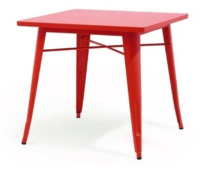 Mesa TOL, acero, roja, 80x80 cms