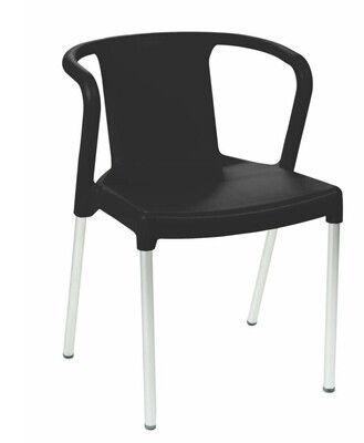 Sill�n LIS, apilable, aluminio, polipropileno negro*