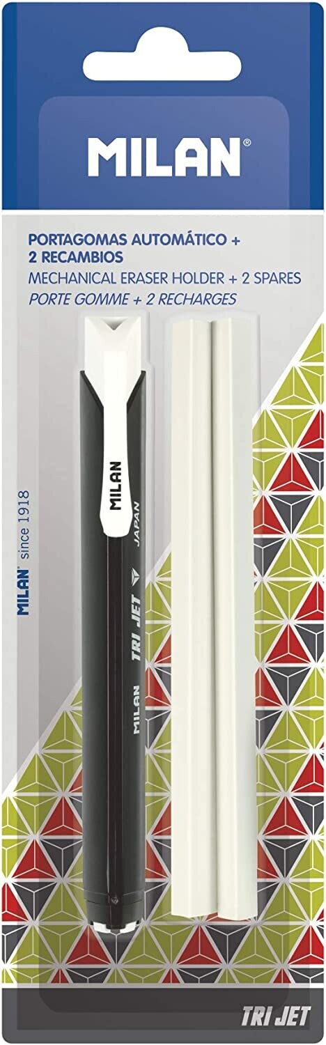 MILAN Blíster portagomas TRI JET con gomas de recambio MILAN Blíster portagomas TRI JET con gomas de recambio