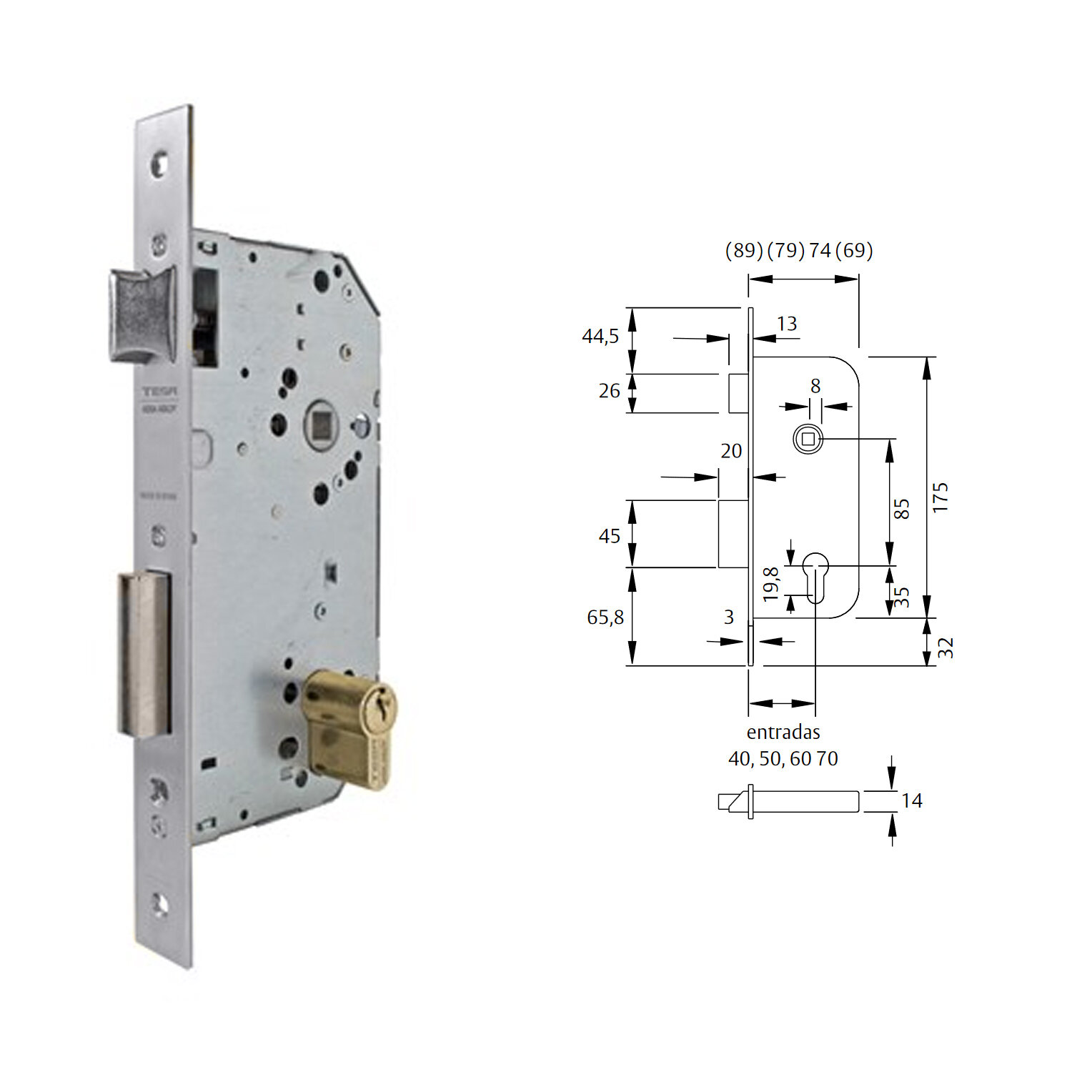 Cerradura Tesa 2030-hl/50