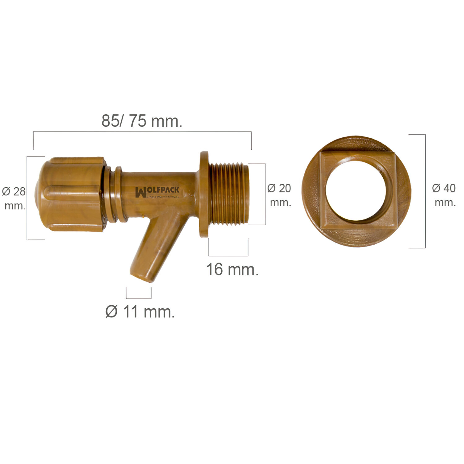 Grifo Barril Pl�stico Mini Con Tuerca 1/2"