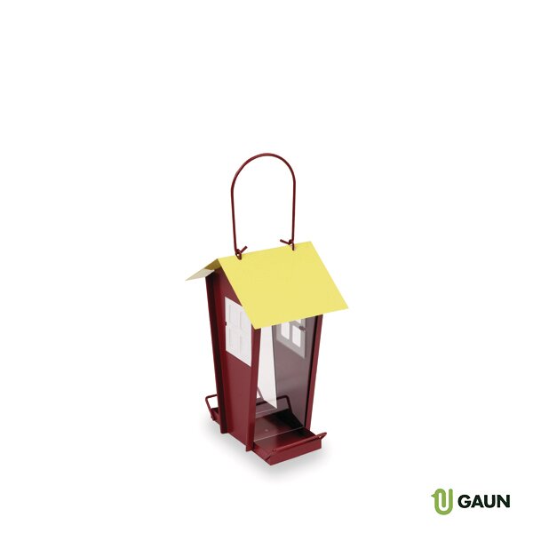 COMEDERO CASA METALICO - TRANSPARENTE