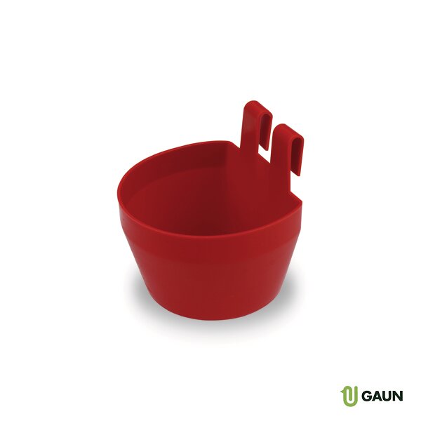 COMEDERO PLASTICO CON GANCHOS (ROJO) DOS UNIDADES