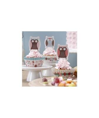 ENVOLTORIOS Y TOPPERS PARA CUPCAKES BUHOS