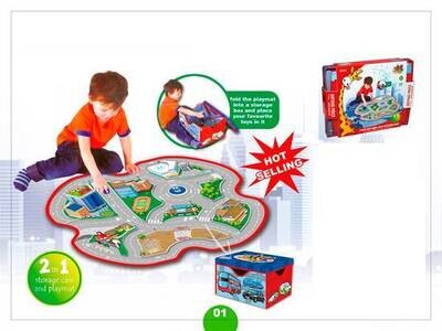 ALFOMBRA MAPA TRÁFICO+CAJA ALMACENAMIENTO NIÑOS