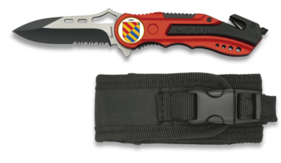 Navaja Albainox roja. sierra. Funda. 6.5