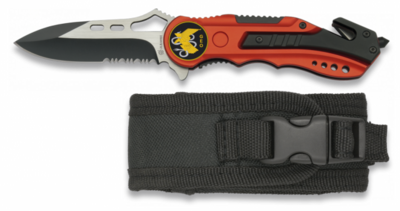 Navaja Albainox roja. sierra. Funda. 6.5