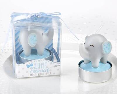 VELA BAUTIZO ELEFANTE AZUL EN CAJA REGALO