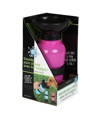 BEBEDERO CON BOL INTEGRADO ROSA 500ML