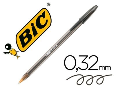 BiC Cristal Original Bolígrafo de punta de bola tinta 3 BOLIGRAFOS NEGRO
