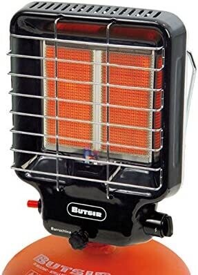 Estufa de pantalla portátil a gas  Butsir para botella azul