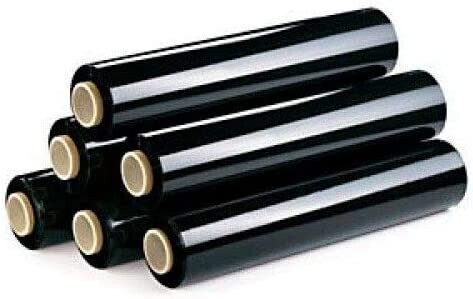 (6x) Film Paletizar Estirable Negro | Color Negro Opaco | Caja de 6 bobinas | Peso: 2 kg - Espesor: 23 micras - Largo: 250 mts