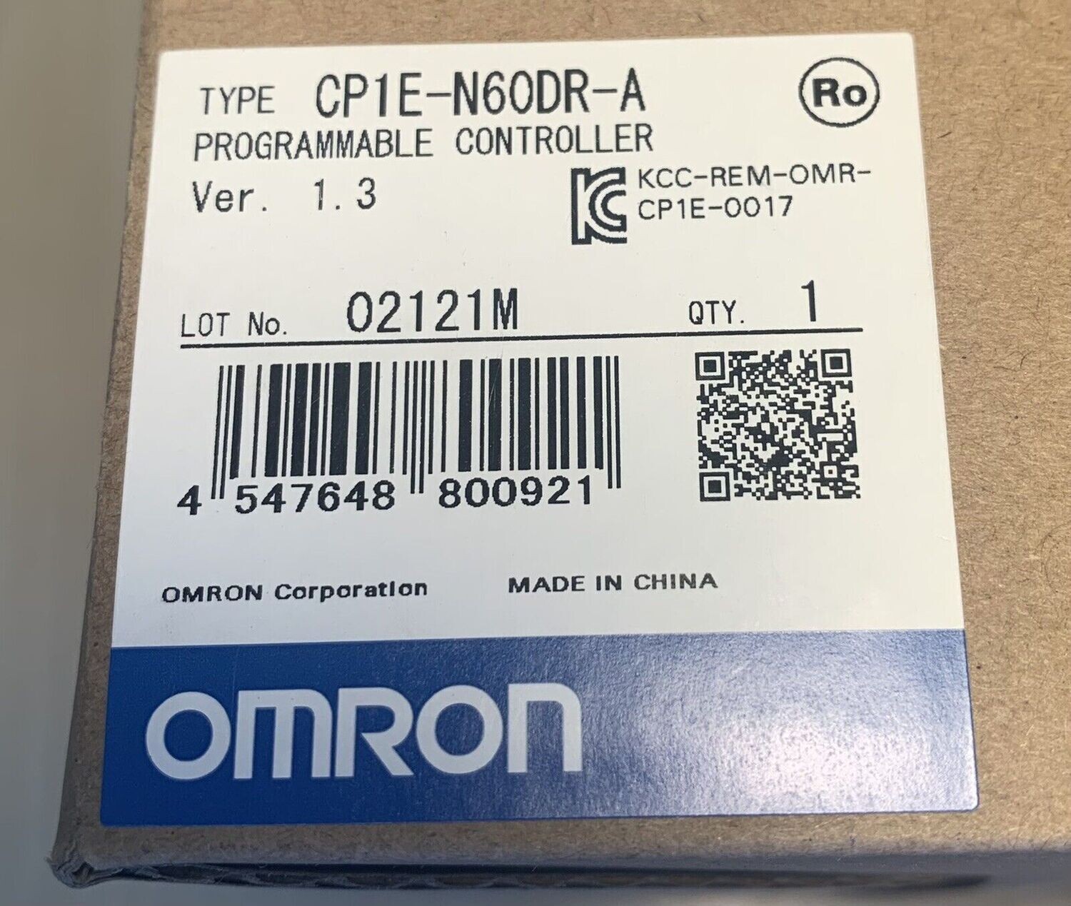 Omron Cp1e N60dr A Cp1en60dra