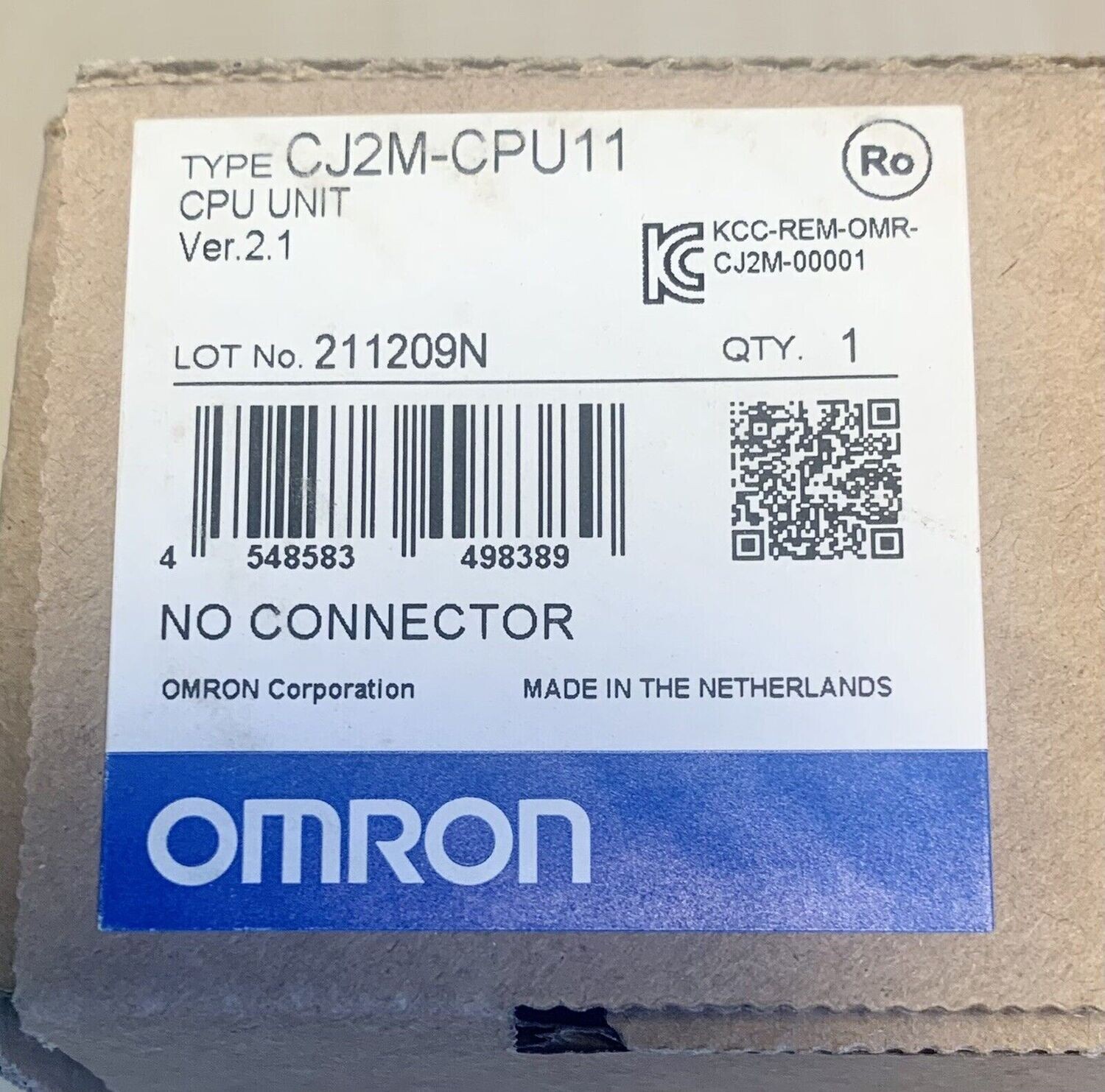 Omron Cj2m cpu11 Cj2mcpu11