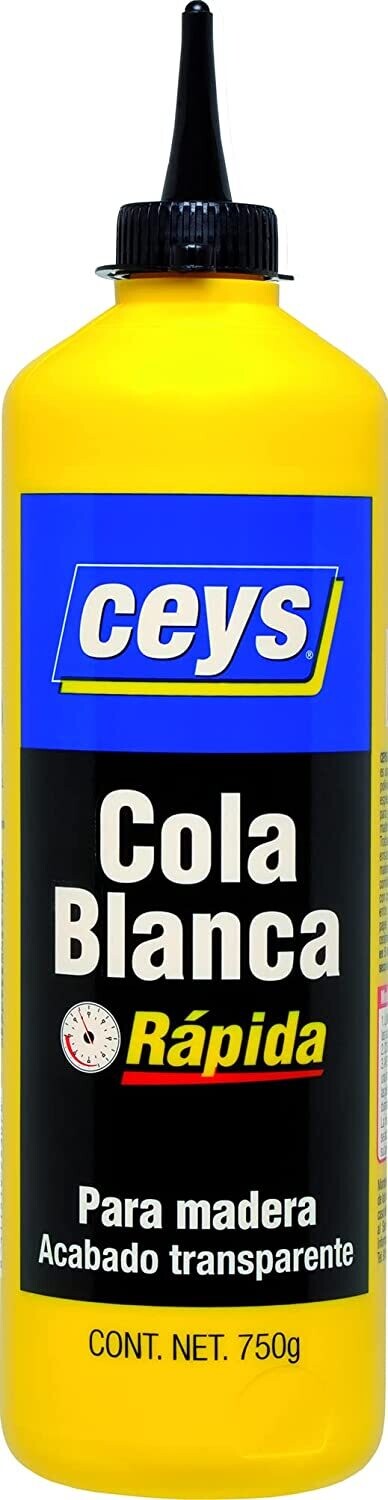 Cola blanca rápida para madera - Acabado transparente - 750 G