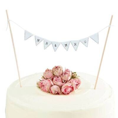 BANDERIN PARA TARTA MR & MRS