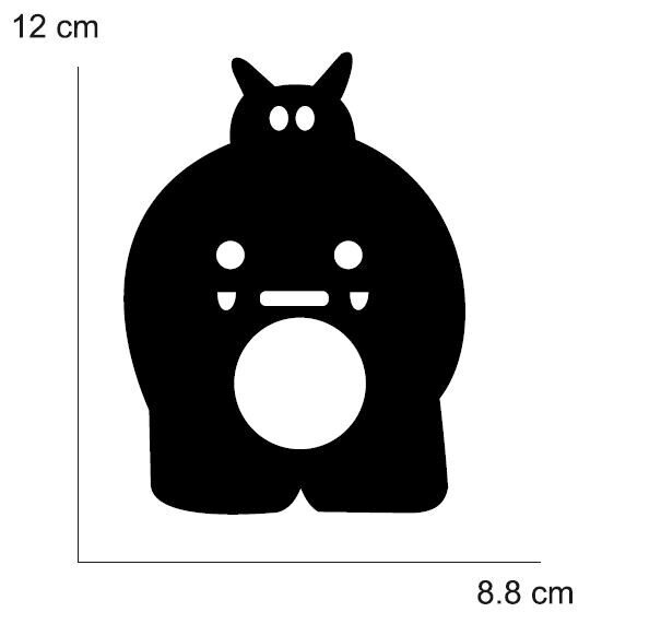 VINILO HIPOPOTAMO PARA CONO (MEDIDA 12 X 8,80 CM) NEGRO