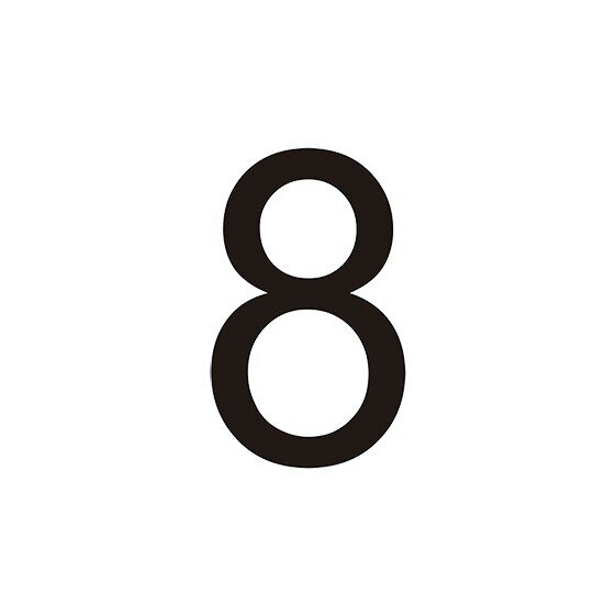 VINILO N� 8 PARA CONO (MEDIDA 7,80 X 12,90 CM) BLANCO