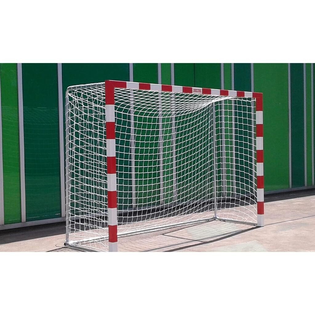 JUEGO PORTER�AS ALUMINIO BALONMANO-F�TBOL SALA 80X80 TRASLADABLES CON BASE TUBO REDONDO