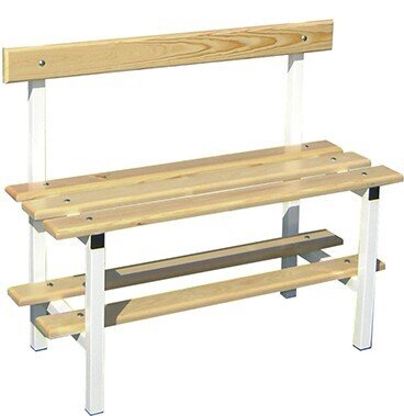 BANCO DE VESTUARIO CON RESPALDO 1 MT