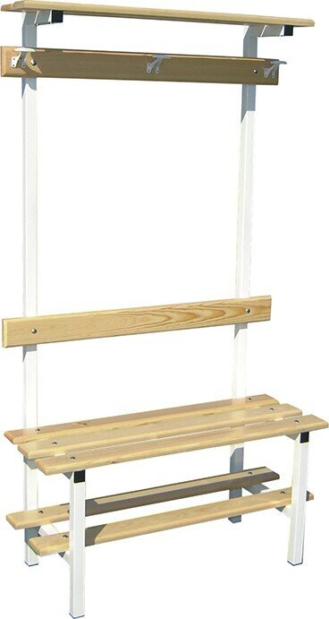 BANCO VESTUARIO SENCILLO CON ZAPATILLERO,PERCHA Y ESTANTE SUPERIOR 1,5MT BANCO VESTUARIO SENCILLO CON ZAPATILLERO,PERCHA Y ESTANTE SUPERIOR 1,5MT