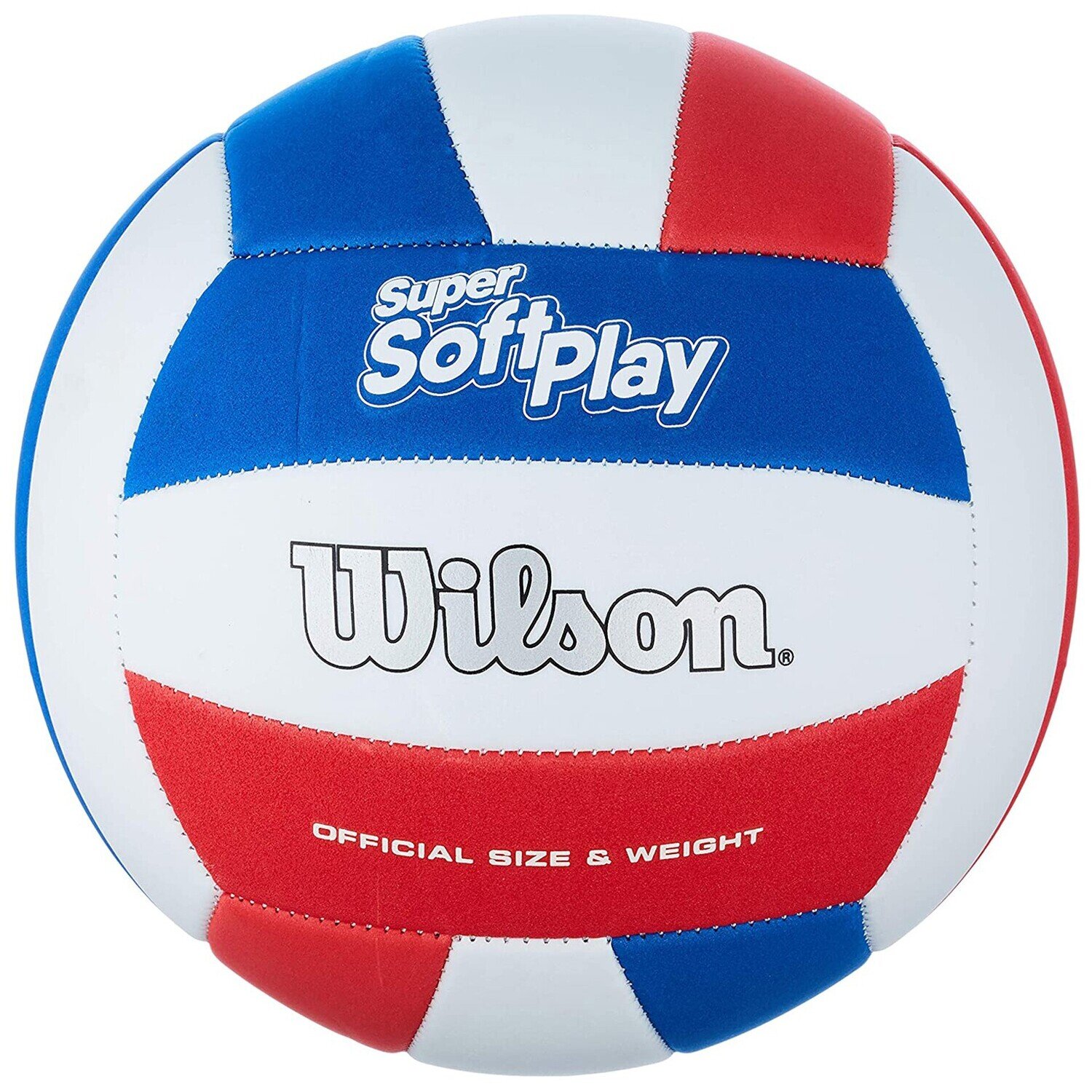 BALON VOLEIBOL WILSON SUPER SOFT PLAY SMU BLANCO/AZUL/ROJO