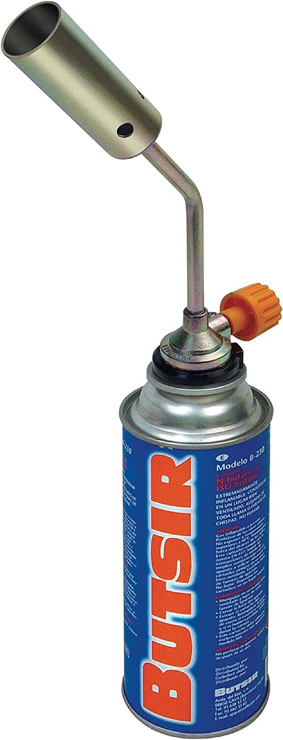 Butsir Soplete NS-1000 Incluido Cartucho de Gas B-250 Soplete/candileja, Dorado Quemador Soplete Soldador