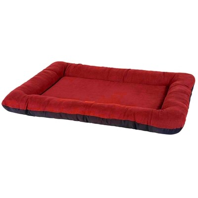 CAMA BASIC MATTRESS BORDURE SUEDE ROJO