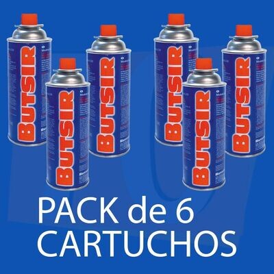 Cartucho gas butano Butsir B-250 6 CARTUCHOS
