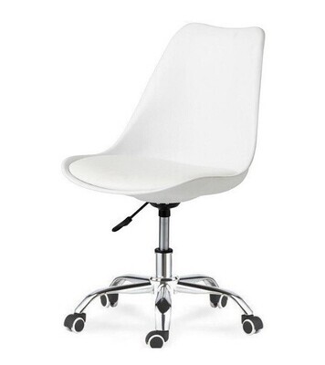 Silla TORRE, giratoria, blanca, coj�n blanco