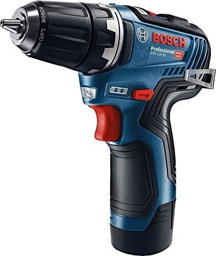 Bosch Professional 12V System GSR 12V-35 - Atornillador a batería (35 Nm, 2 baterías x 3.0 Ah, en L-BOXX)
