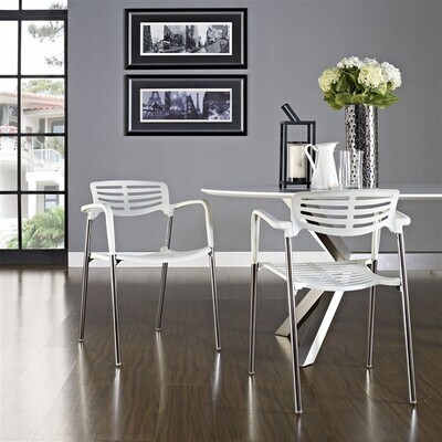 Sill�n ALBENIZ, cromado, polipropileno blanco