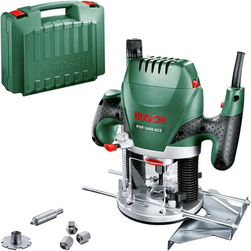 Bosch Home and Garden POF 1400 ACE - Fresadora de superficie (1400 W, en maletín)