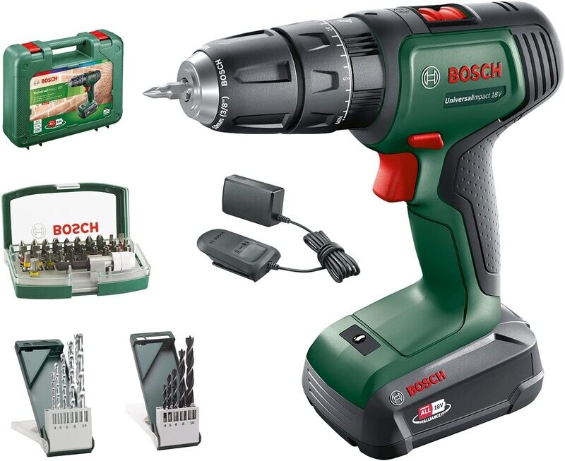 Bosch Home and Garden Martillo taladrador a batería UniversalImpact 18V (1 batería, sistema de 18 V, en Maletín)