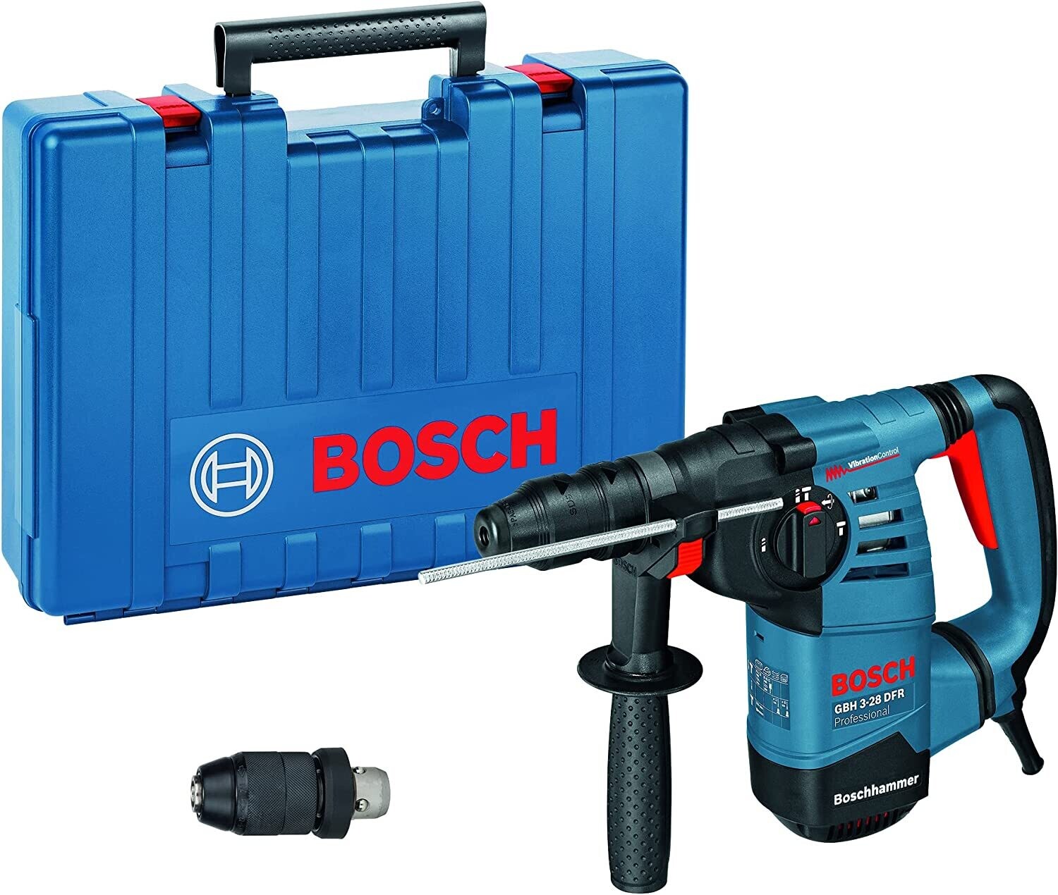 Bosch Professional GBH 3-28 DFR - Martillo perforador (3,1 J, Ø máx. hormigón 28 mm, SDS plus + cilíndrico, en maletín)