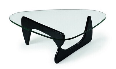 Mesa NOG, baja, lacada negro, tapa de cristal 15 mm. 125x90 cms