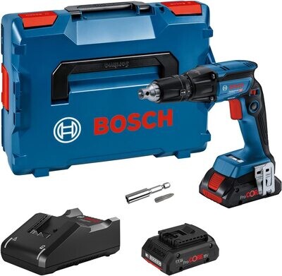 Bosch Professional 18V System GTB 18V-45 - Atornillador a batería para construcción en seco (0-4500 rpm, 2 baterías ProCORE18V x 4.0Ah, en L-BOXX)