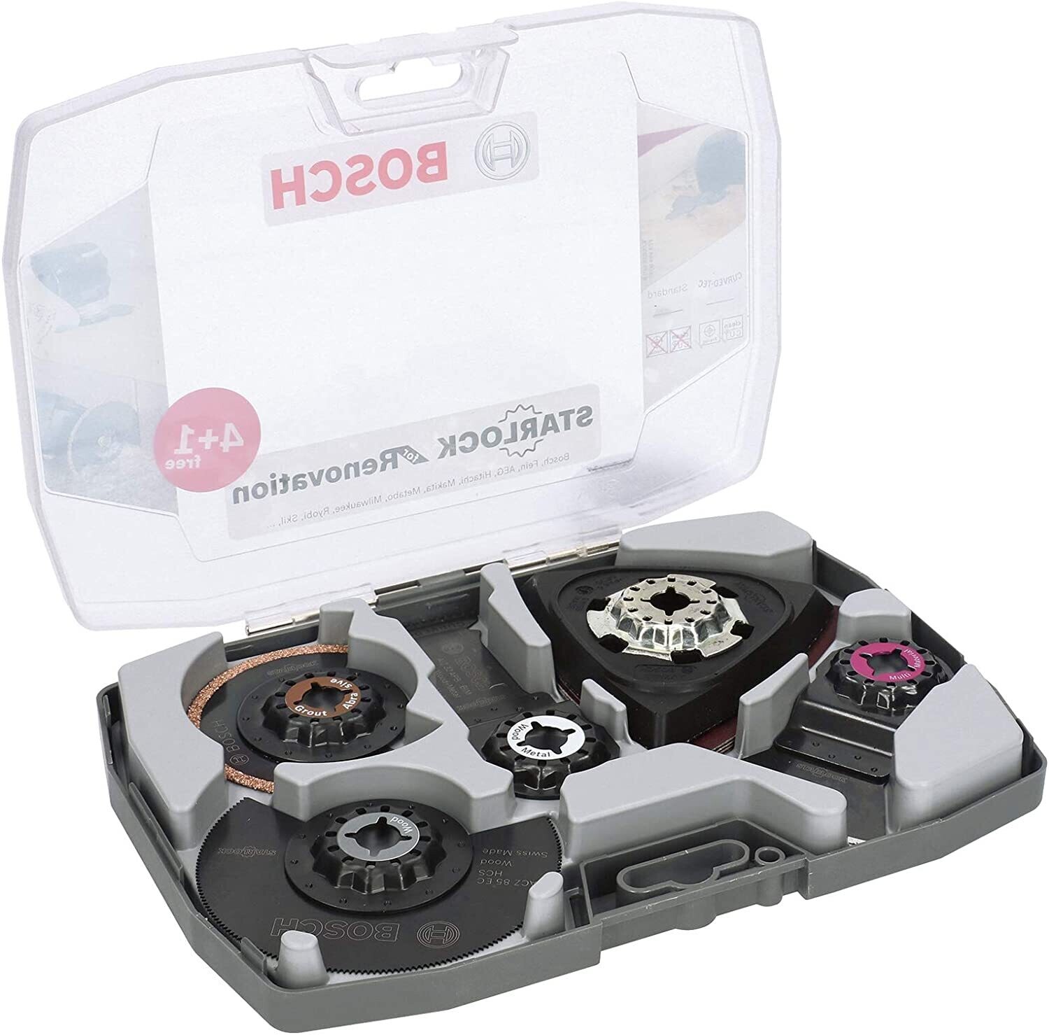 Bosch Professional 2608664624 Set 5 Unidades para multiherramientas Starlock (para Madera, Metal, multimaterial y Materiales abrasivos, Accesorio de multicortador)