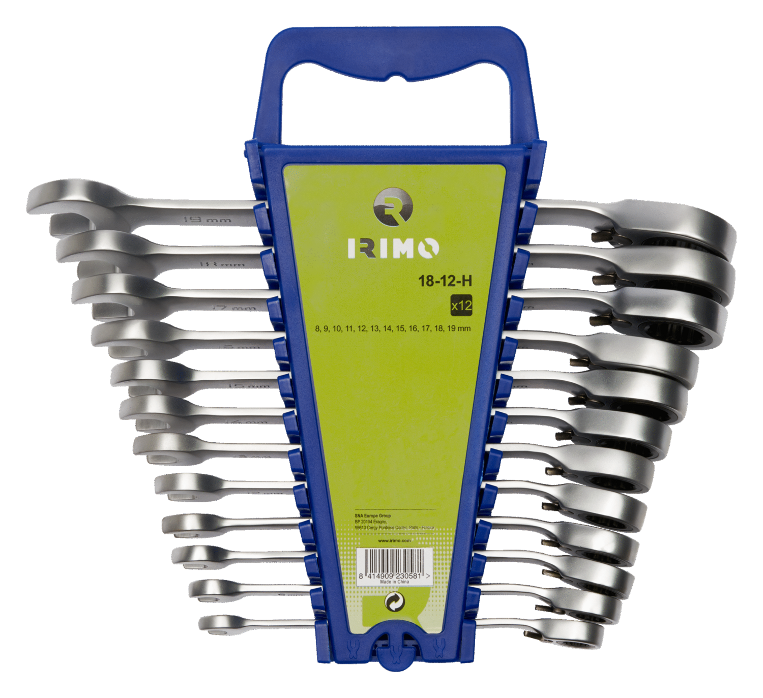 JUEGO 8 LLAVES COMBINADAS CON CARRACA FIJA