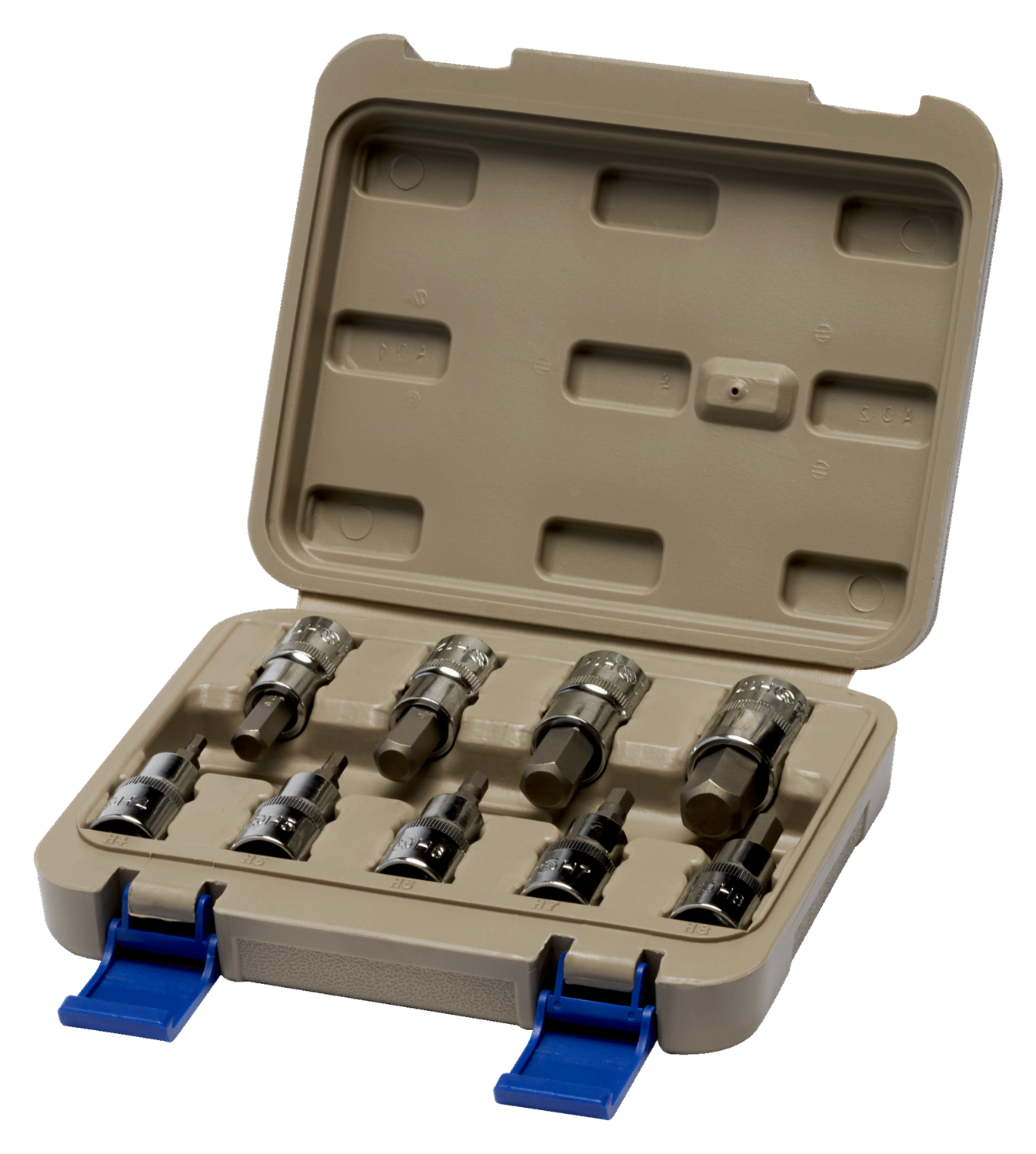 JUEGO 9 VASOS CON PUNTA 1/2” HEXAGONAL