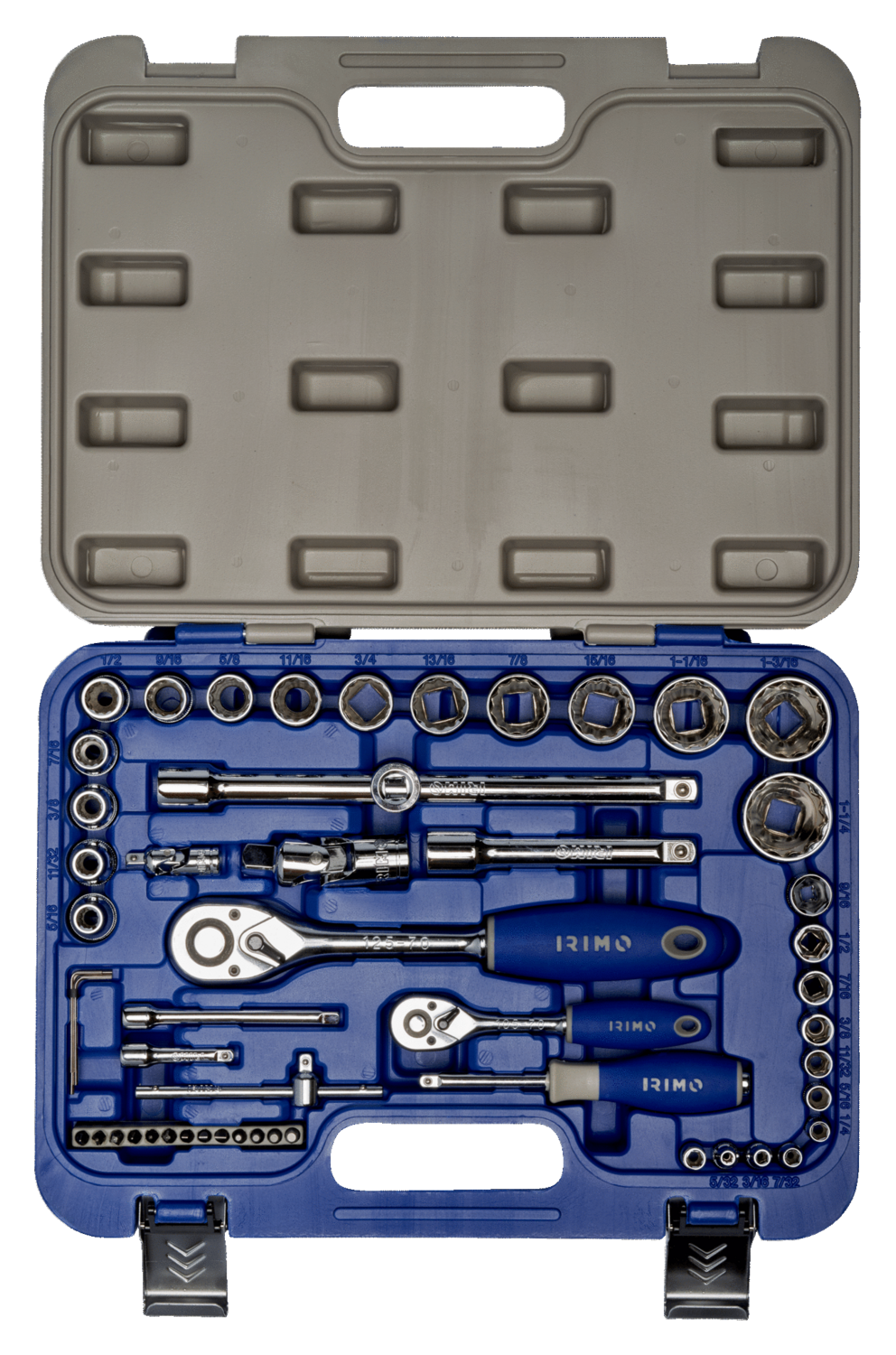 JUEGO VASOS MIXTO 1/4”-1/2”,
HEXAGONALES, 53 piezas