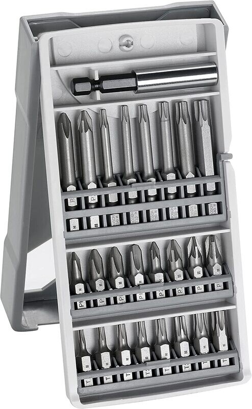 Bosch Professional Set de 25 unidades Punta de atornillar Extra Hard (Cruceta, Pozidriv, T-bit, Accesorios taladros rotativos y atornilladores)