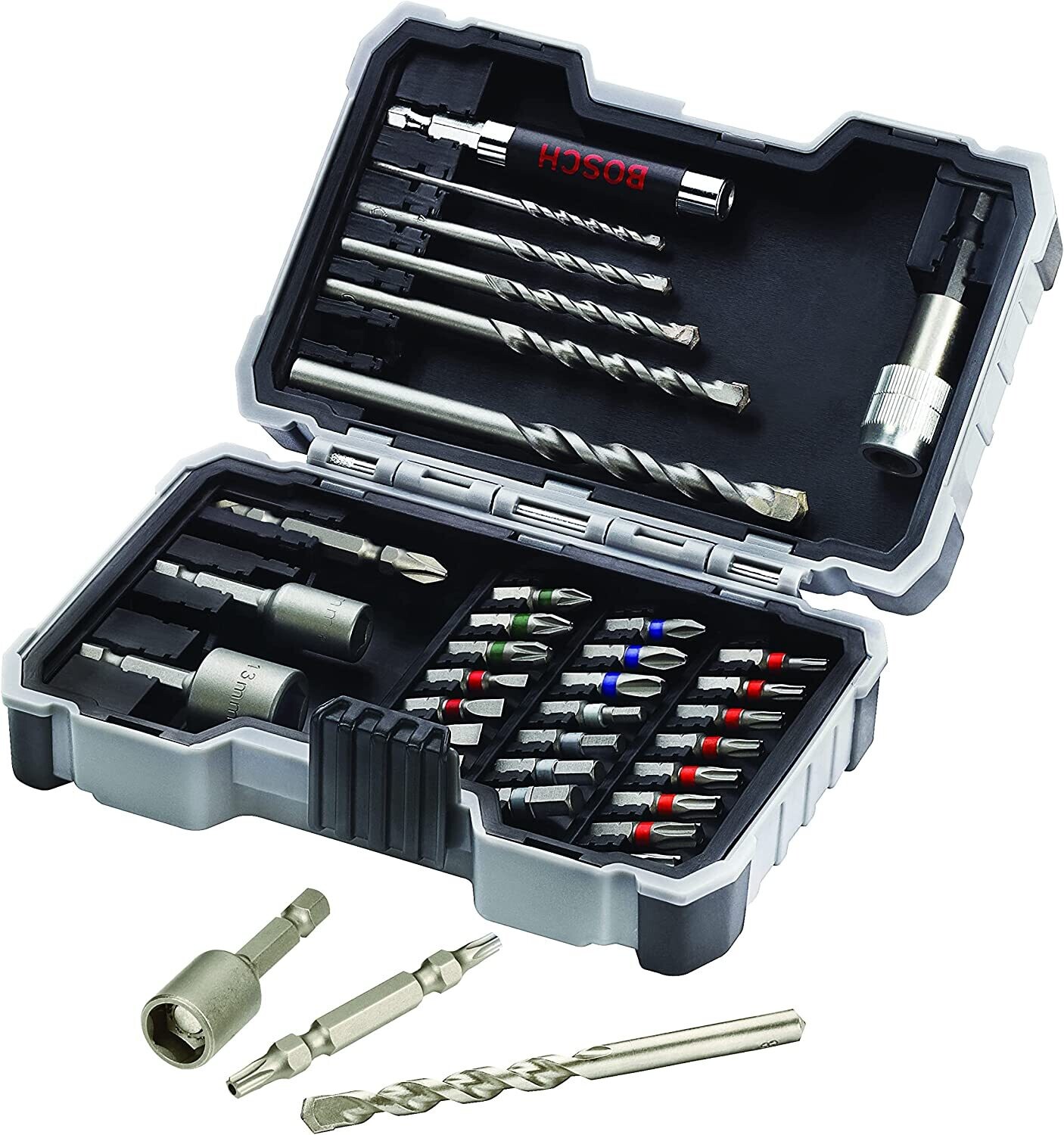 Bosch Professional Set de 35 unidades Brocas y Puntas de Atornillar CYL-3 Extra Hard (Cruceta, Pozidriv, T-, Hex-, TH-, S-Bit, Accesorios taladros rotativos y atornilladores)