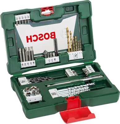 Bosch Maletín de 48 V-Line unidades para taladrar y atornillar (con barra imantada, para madera, piedra y metal, Accesorios herramientas de perforación y atornillado) Bosch Maletín de 48 V-Line unidades para taladrar y atornillar (con barra imantada, para madera, piedra y metal, Accesorios herramientas de perforación y atornillado)