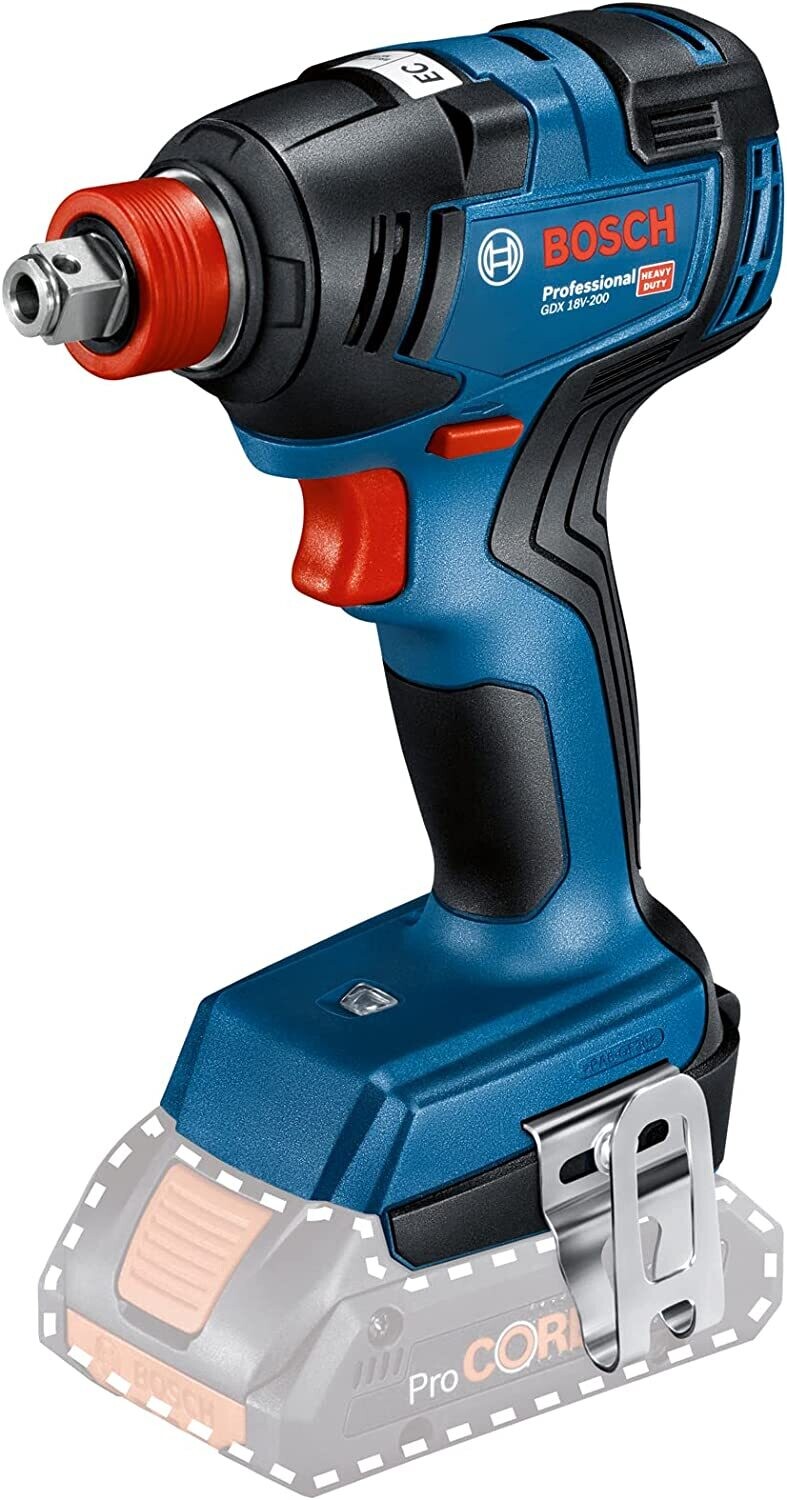 Bosch Professional 18V System GDX 18V-200 - Llave de impacto a batería (200 Nm, tornillos Ø M6 - M16, sin batería, en caja)