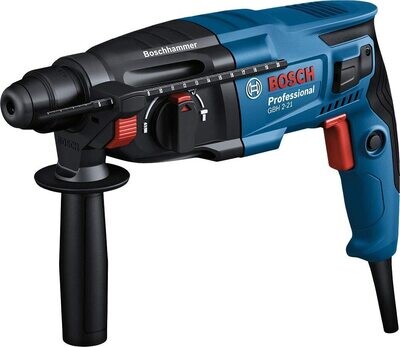 Bosch Professional Martillo perforador GBH 2-21 (con SDS plus, incluye mango adicional, paño de máquina, tope de profundidad, en caja)