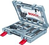 Bosch 105 uds. Set de brocas y puntas de atornillar X-Line (para madera, mampostería y metal, incluye destornillador de carraca y varilla magnética, accesorios para taladro y destornillador)