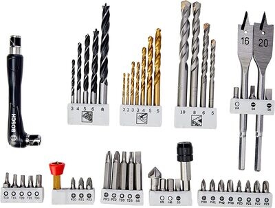 Bosch Professional Maletín con 49 unidades para taladrar y atornillar Premium X-Line Set (para madera, metal y hormigón, Accesorios taladro)