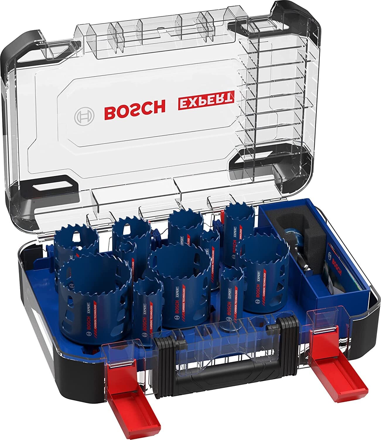 Bosch Professional 14 uds. Set de Sierra de Corona Expert Tough Material (para Madera con metal, Ø 20-76 mm, Accesorios Taladro de impacto rotativo)