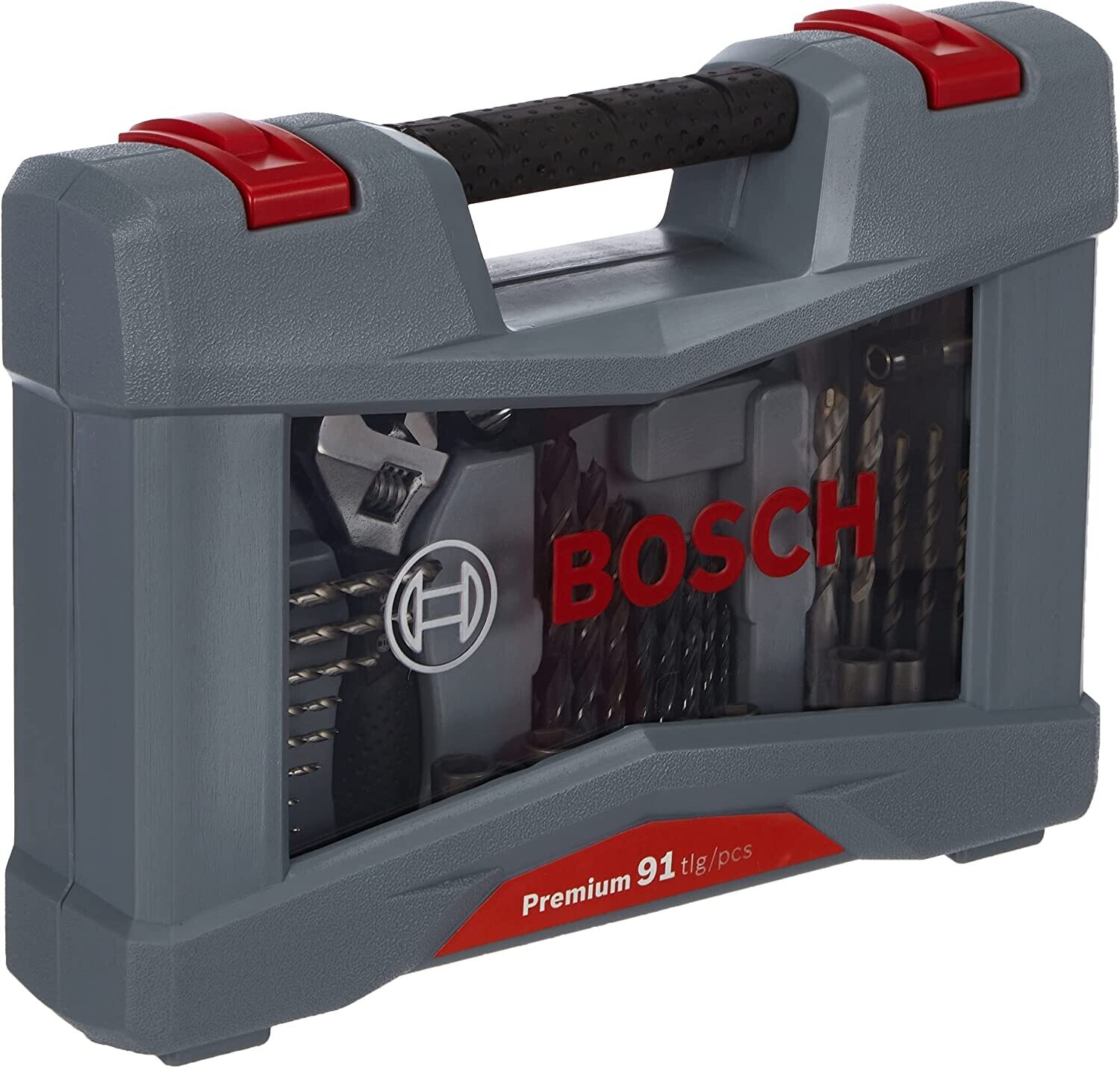 Bosch Professional Maletín con 91 unidades para taladrar y atornillar Premium X-Line Set (para madera, metal y hormigón, Accesorios taladro)